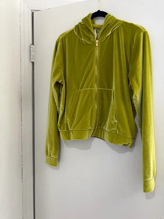 Fabletics Donna Velour Hoodie SZ M Bright Golden Leaf - Picture 9 of 9